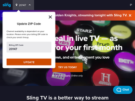 'sling.com' screenshot