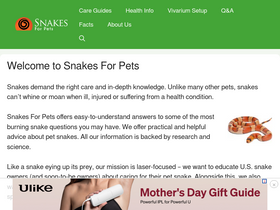 'snakesforpets.com' screenshot