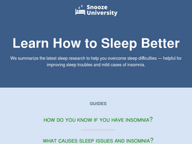 'snoozeuniversity.com' screenshot