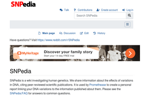 'snpedia.com' screenshot