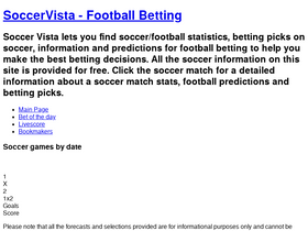 'soccervista.com' screenshot