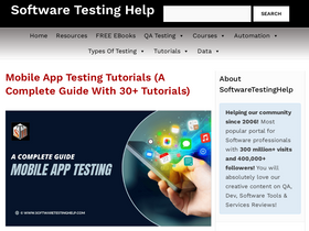 'softwaretestinghelp.com' screenshot