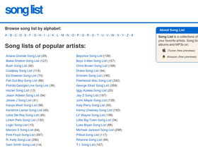 'song-list.net' screenshot