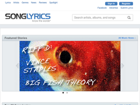 'songlyrics.com' screenshot