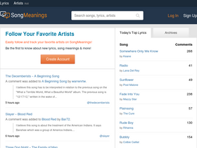 'songmeanings.com' screenshot
