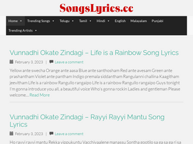 'songslyrics.cc' screenshot