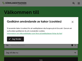 'sormlandstrafiken.se' screenshot