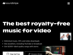 'soundstripe.com' screenshot