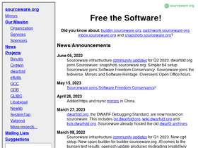 'sourceware.org' screenshot