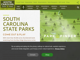 'southcarolinaparks.com' screenshot