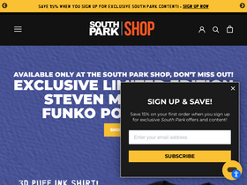 'southparkshop.com' screenshot