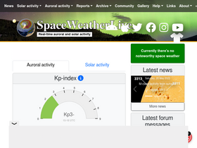 'spaceweatherlive.com' screenshot