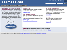 'spamcop.net' screenshot
