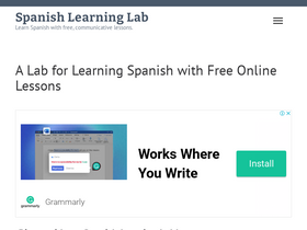 'spanishlearninglab.com' screenshot