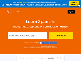 'spanishpod101.com' screenshot