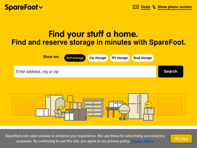 'sparefoot.com' screenshot