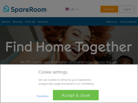 'spareroom.co.uk' screenshot