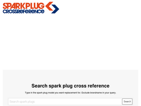 'sparkplug-crossreference.com' screenshot
