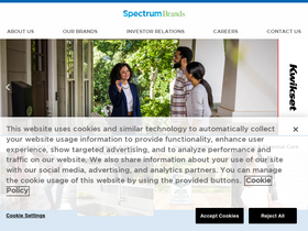 'spectrumbrands.com' screenshot