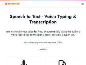 'speechnotes.co' screenshot