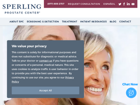 'sperlingprostatecenter.com' screenshot