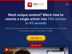 'spinrewriter.com' screenshot