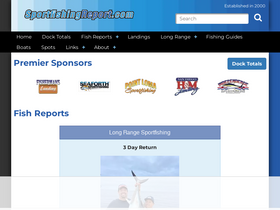 'sportfishingreport.com' screenshot
