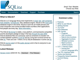 'sqlite.org' screenshot