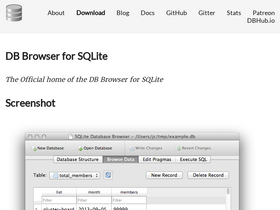 'sqlitebrowser.org' screenshot