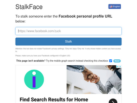 'stalkface.com' screenshot