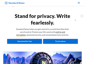 'standardnotes.com' screenshot