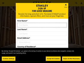 'stanleytools.com' screenshot