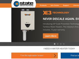 'statewaterheaters.com' screenshot