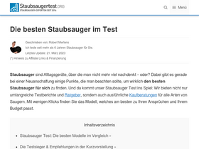 'staubsaugertest.org' screenshot