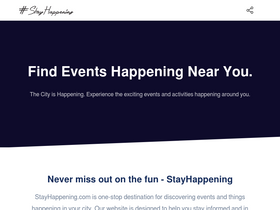 'stayhappening.com' screenshot