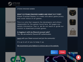 'steamcrackedgames.com' screenshot