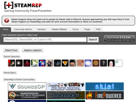 'steamrep.com' screenshot