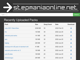 'stepmaniaonline.net' screenshot