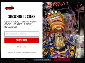 'sternpinball.com' screenshot