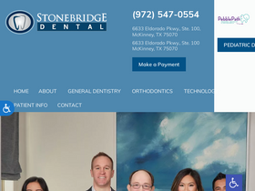 'stonebridgedental.com' screenshot