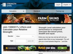 'strengthlevel.com' screenshot