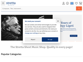 'stretta-music.com' screenshot