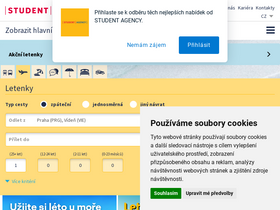 'studentagency.cz' screenshot