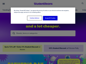 'studentbeans.com' screenshot