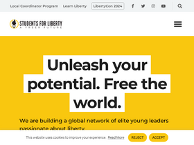 'studentsforliberty.org' screenshot