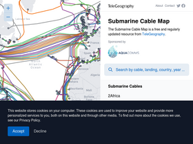 'submarinecablemap.com' screenshot