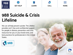 'suicidepreventionlifeline.org' screenshot