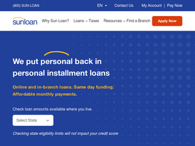 'sunloan.com' screenshot