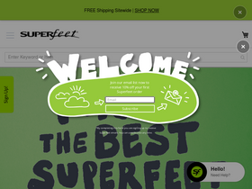 'superfeet.com' screenshot