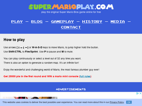 'supermarioplay.com' screenshot